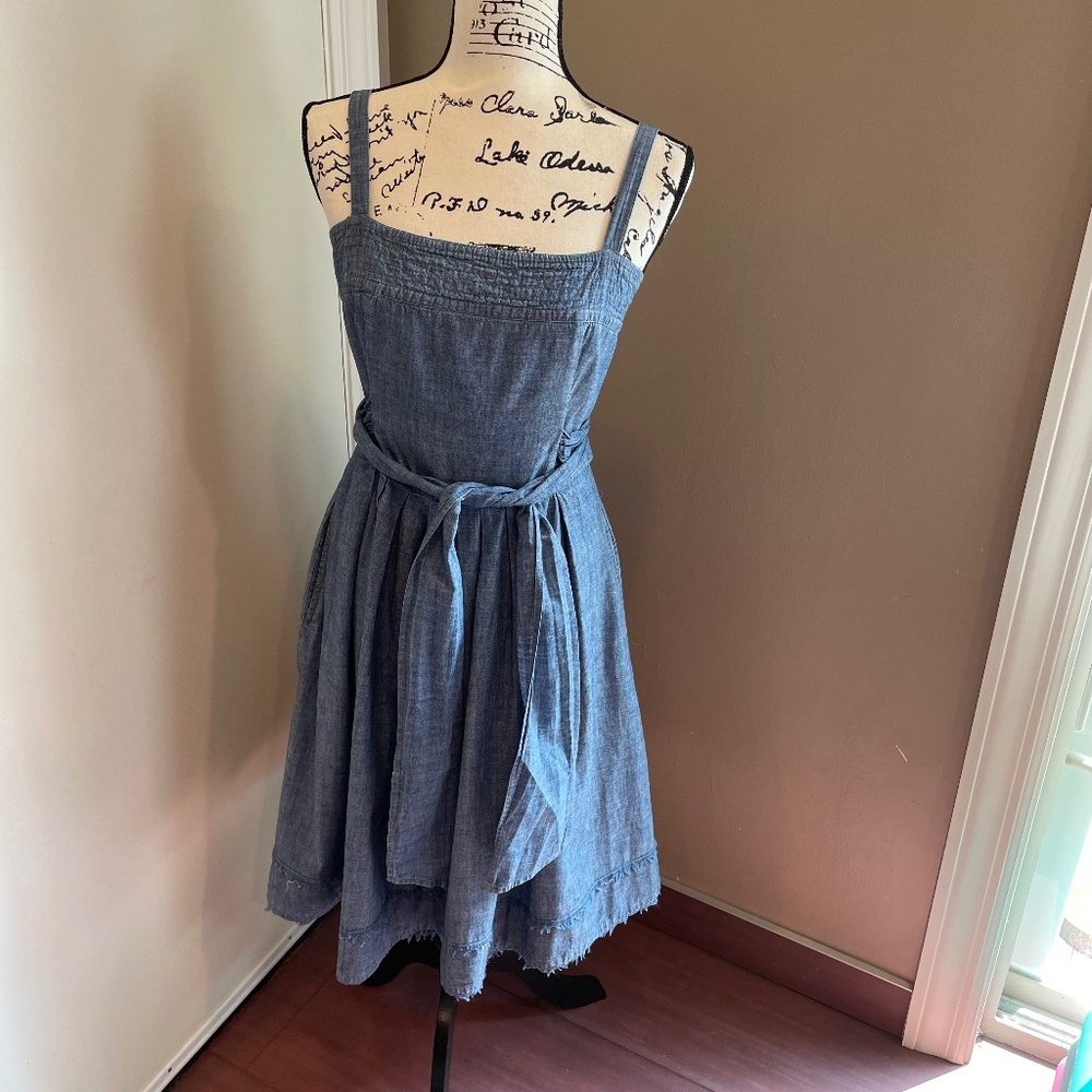 Talbots chambray tie sundress